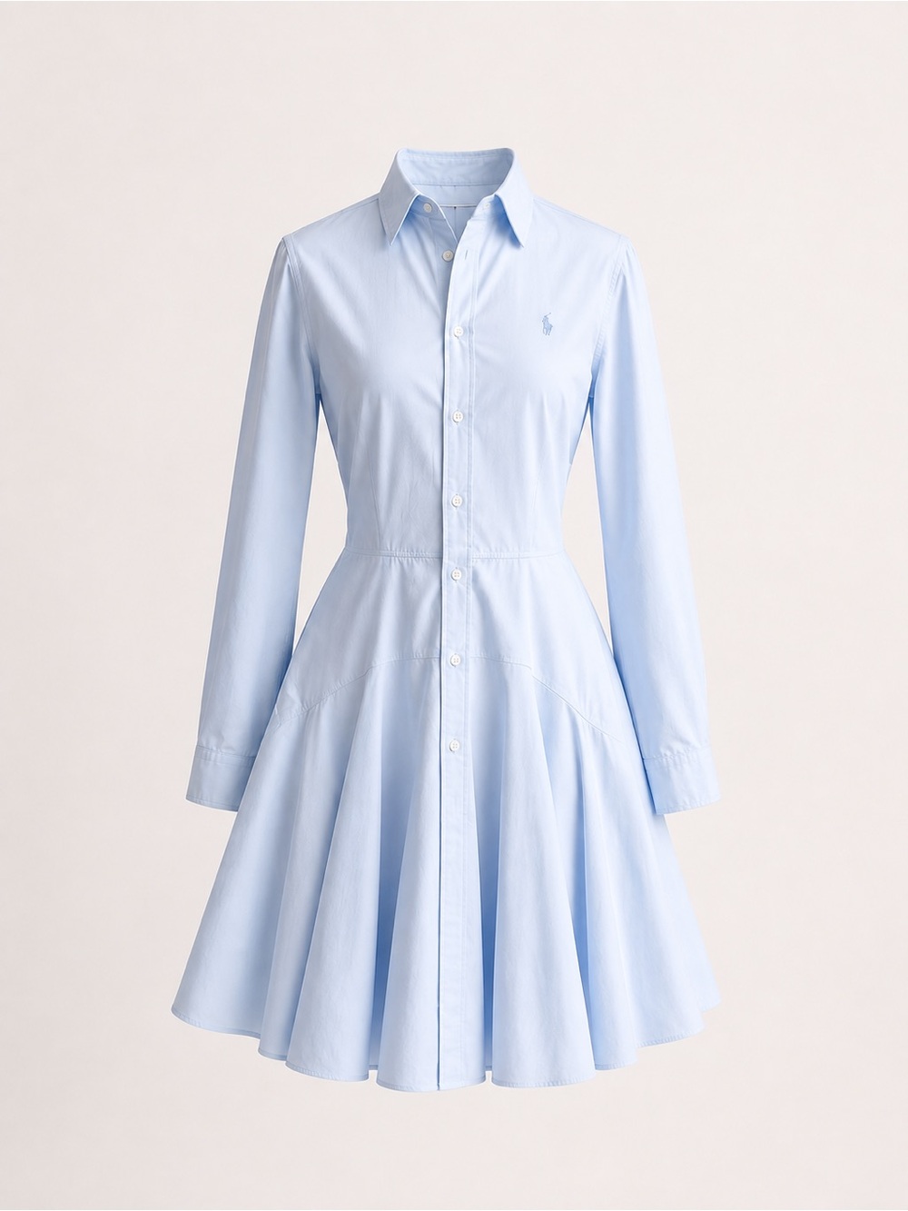 Ralph Lauren Light Blue Cotton Shirt Dress with Belt – Size M
